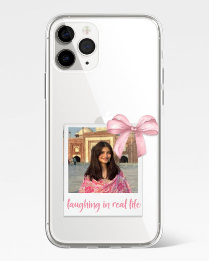 Happy Pink Polaroid Frame Transparent Silicone Cover