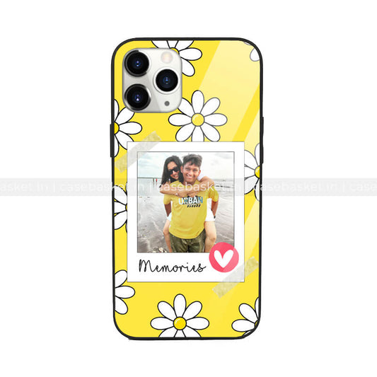 Yellow Lily Polaroid Frame Glass Phone Cover