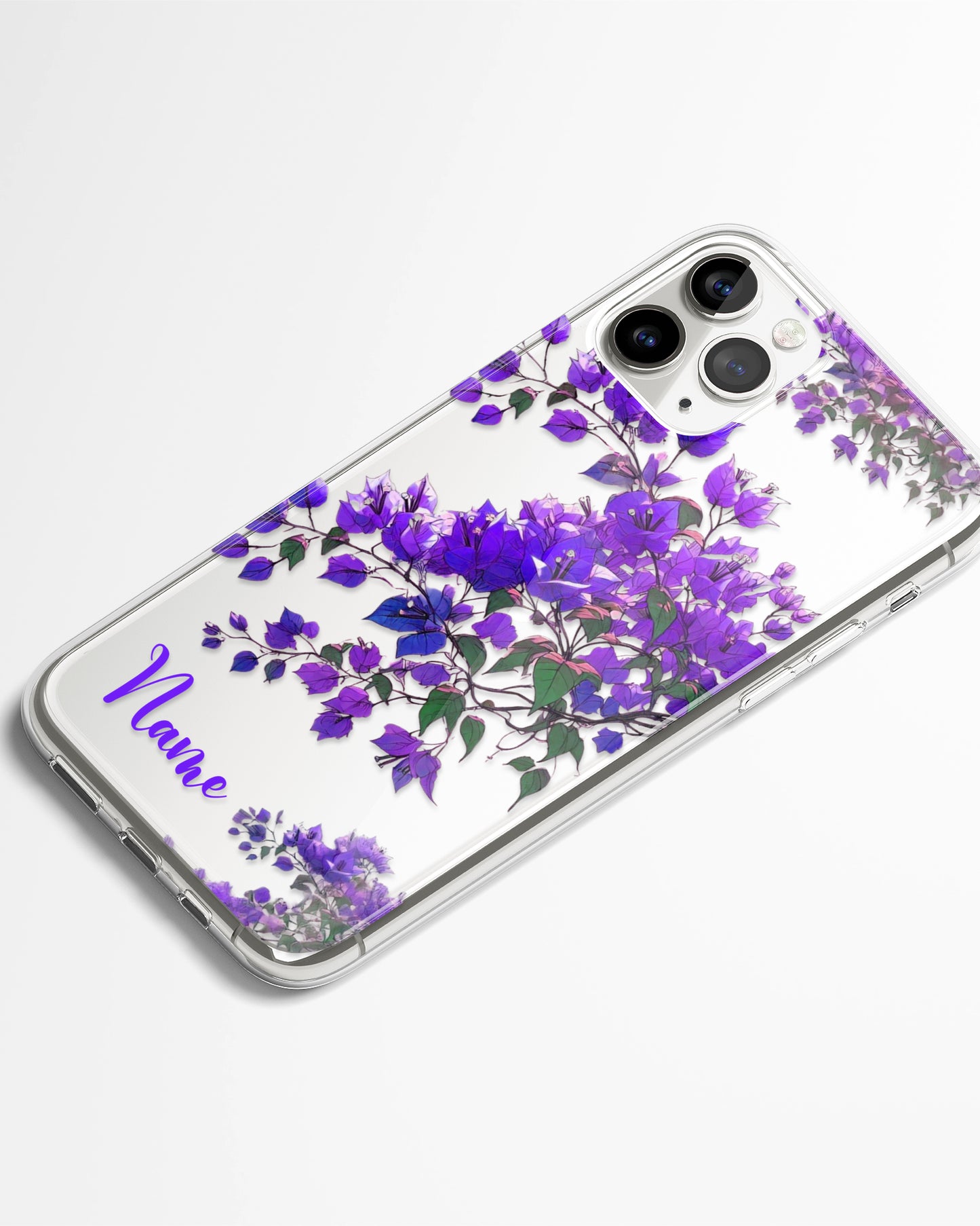 Bougain Bloom Vines Transparent Silicone Phone Cover