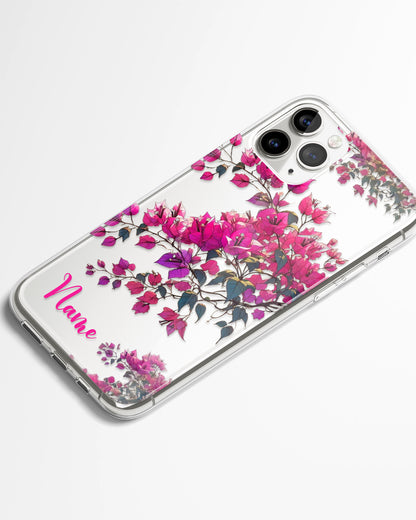 Bougain Bloom Vines Transparent Silicone Phone Cover