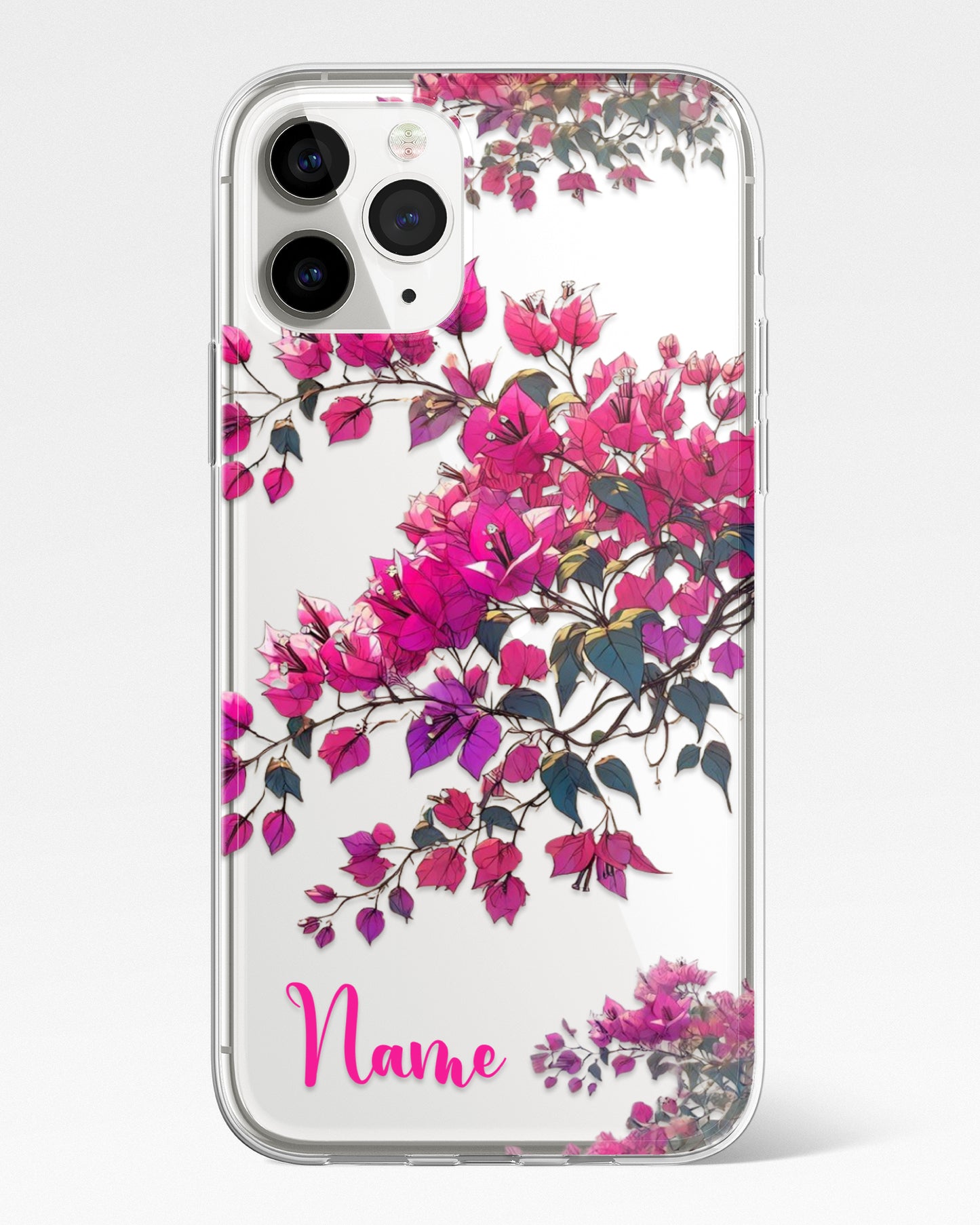 Bougain Bloom Vines Transparent Silicone Phone Cover