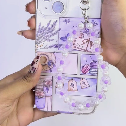 Soft Lilac Stories Transparent Fall Chain Phone Cover