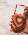 Y2K Heart Brown Chain Phone Cover