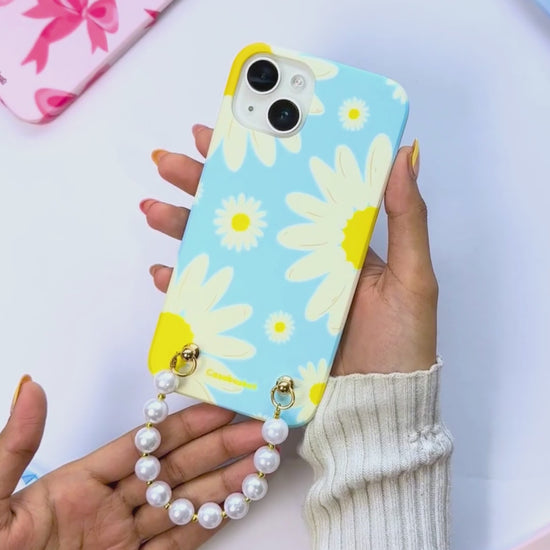 Aqua Blossom Pearl Phone Cover