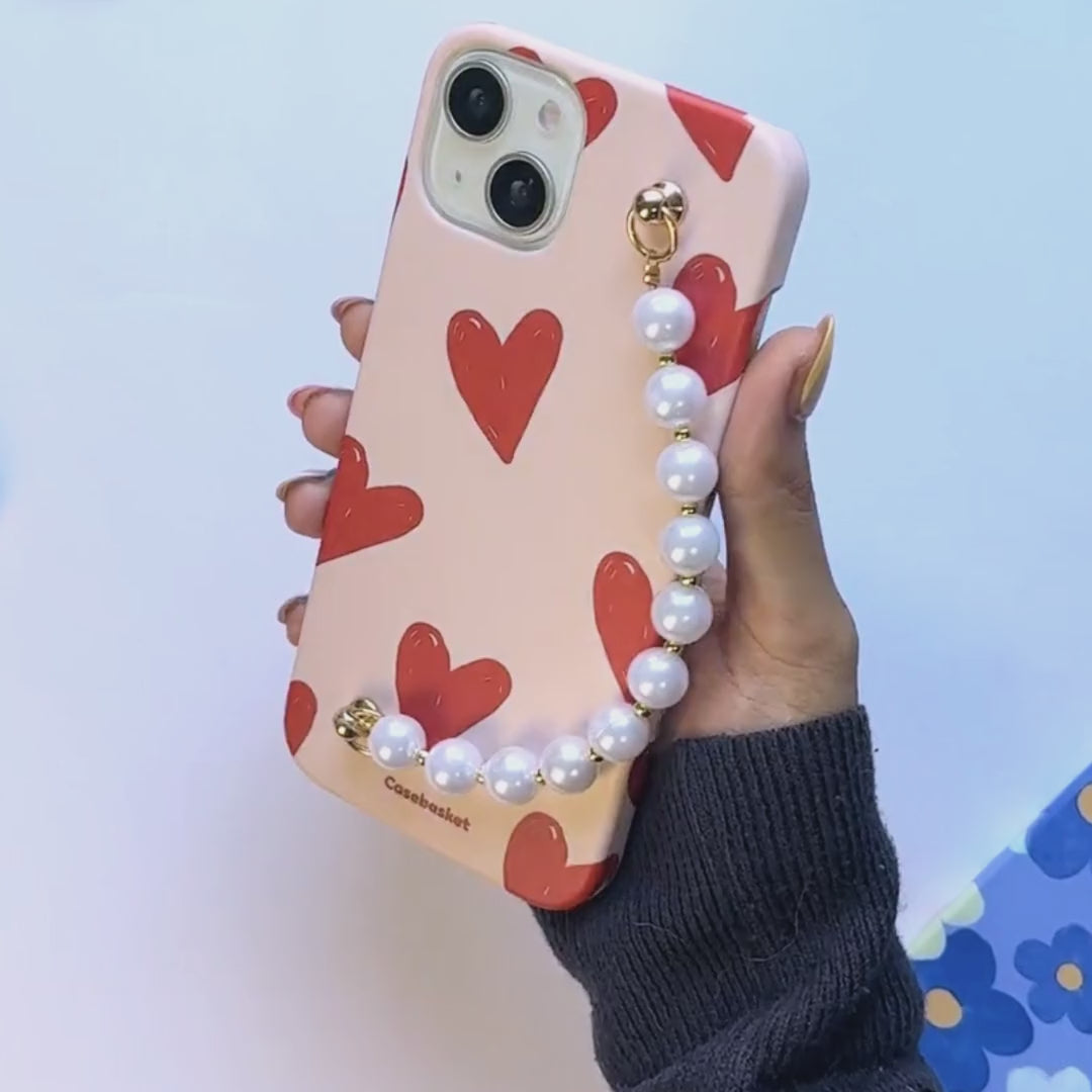 Heartsy pearl Chain Phone Cover