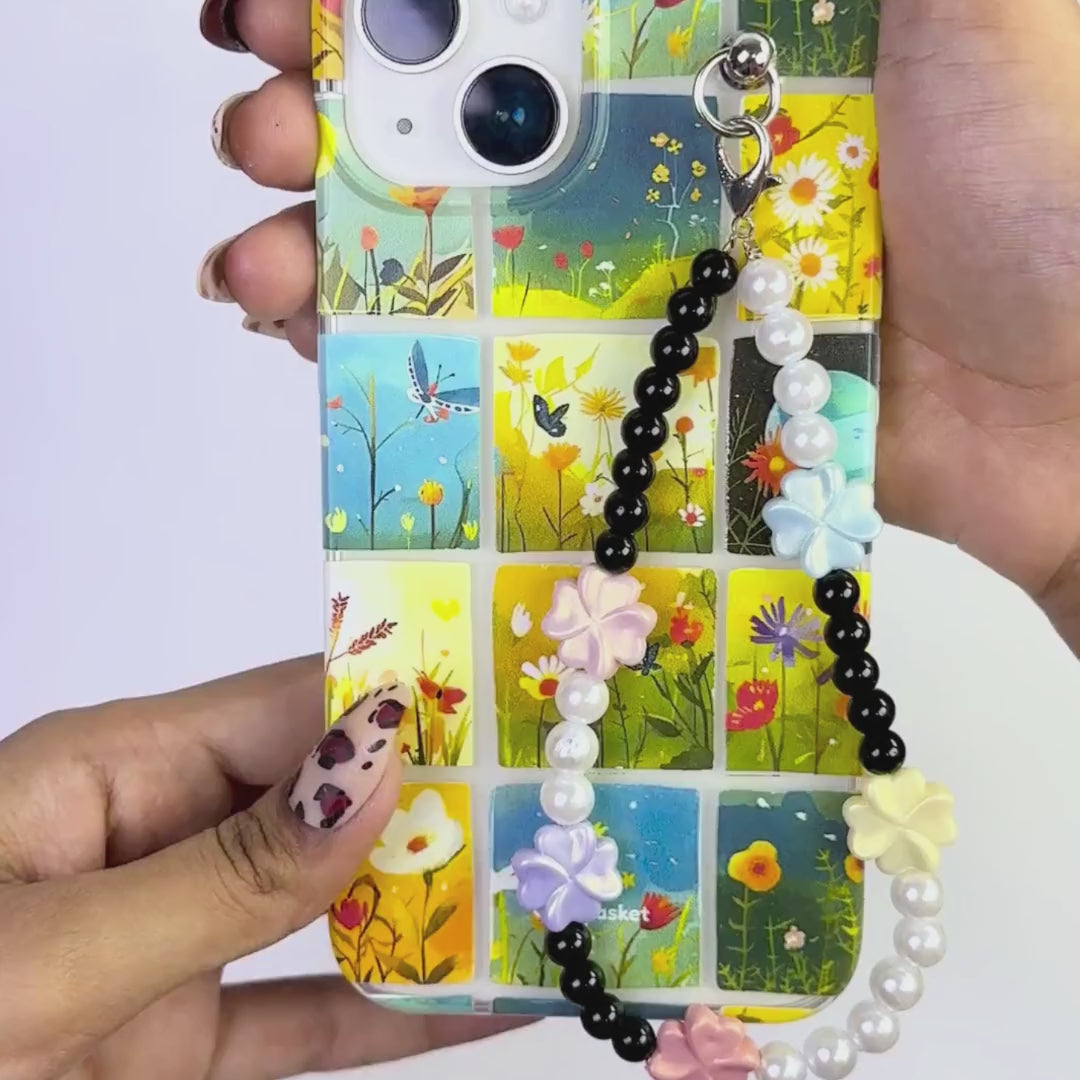 Cosmic Bloom Garden Transparent Fall Chain Phone Cover