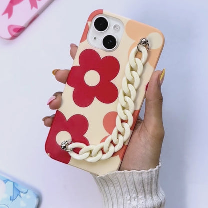 Abstract Flower Cream Chain Phone Cover