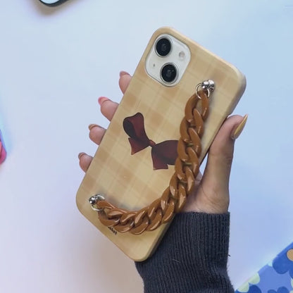 Retro Rust Brown Chain Phone Cover