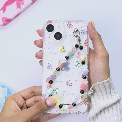 Pixieflutter Transparent Heartflowers Charm Phone Cover