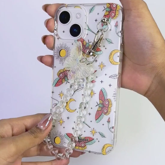 Butterflick Transparent Pearlfly Fall Chain Phone Cover