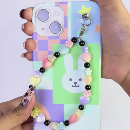 Minty BunBun Heartflowers Fall Chain Phone Cover