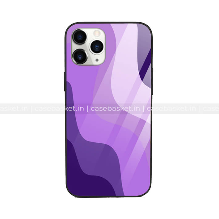 Purple Waves Glass Phone Cover