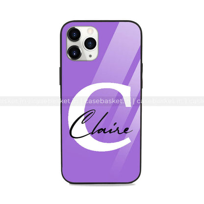 Purple Name Initial's Glossy Phone Cover