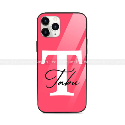 Pastel Red Name Initial's Glossy Phone Cover