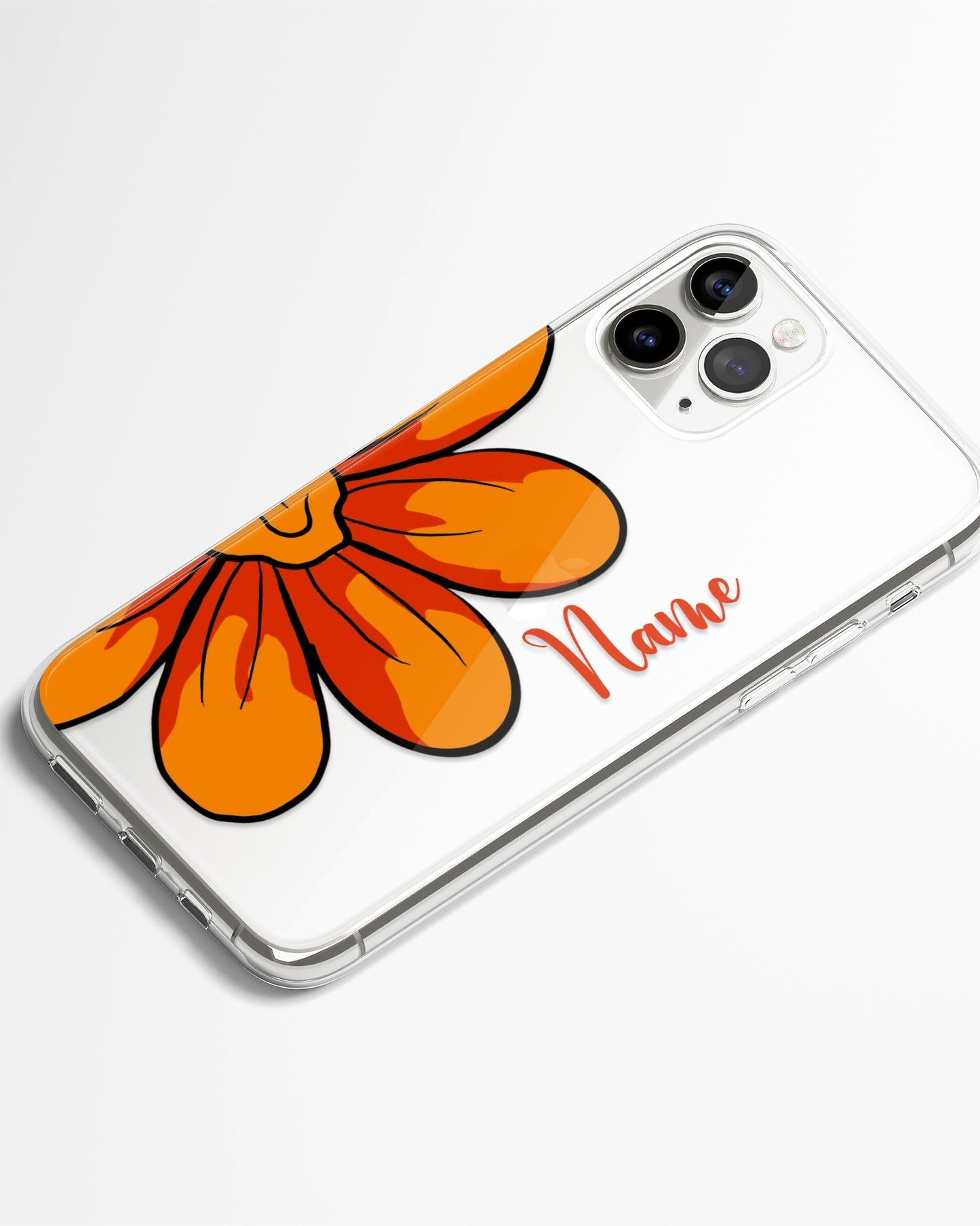 Orange Bloom Transparent Silicone Phone Cover