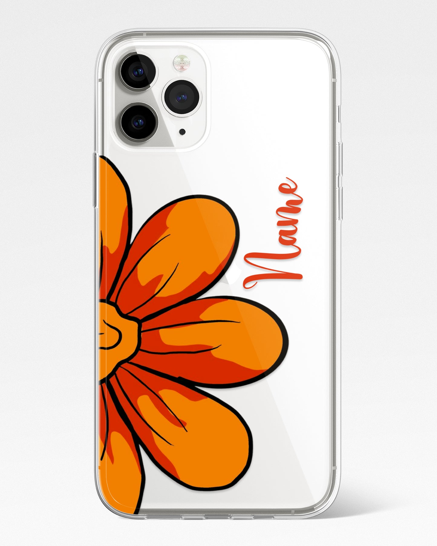Orange Bloom Transparent Silicone Phone Cover