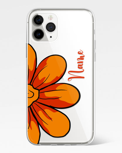 Orange Bloom Transparent Silicone Phone Cover