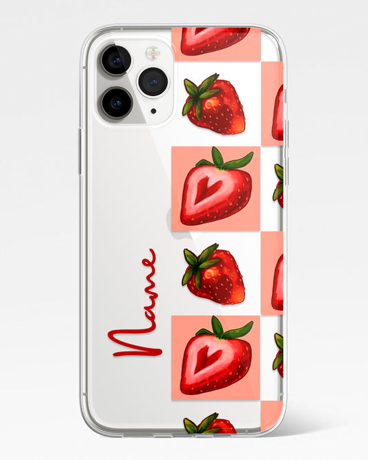 Sweet Berry Tiles Transparent Silicone Phone Cover