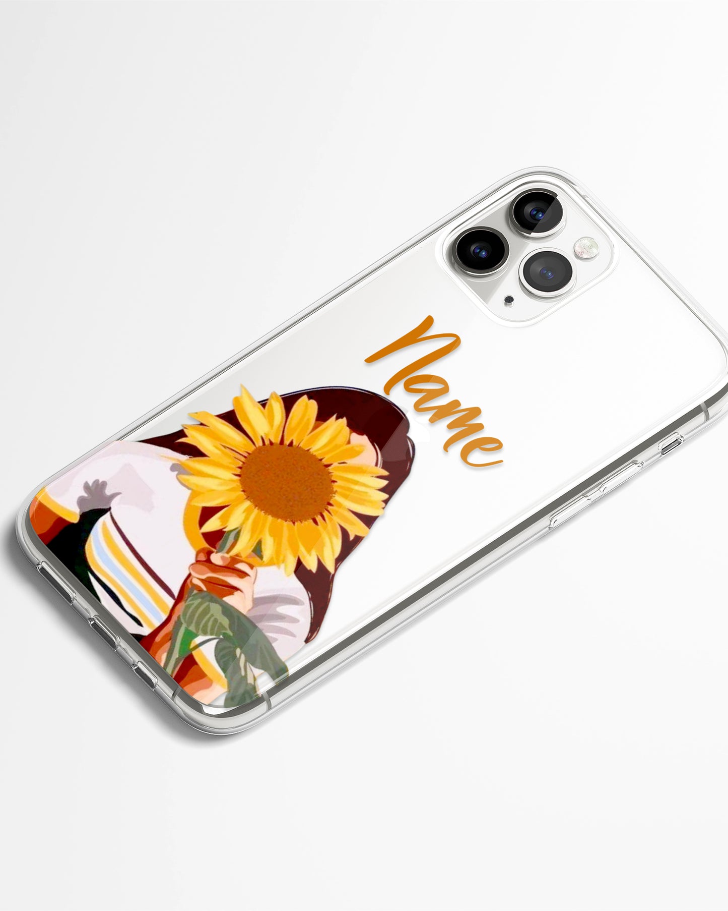 Golden Petals Transparent Silicone Phone Cover