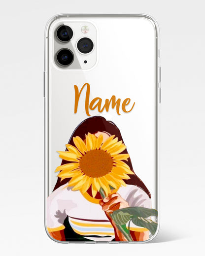 Golden Petals Transparent Silicone Phone Cover