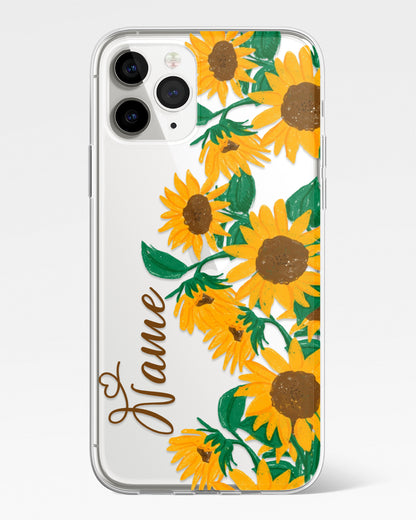 Sunlit Sunflowers Transparent Silicone Phone Cover