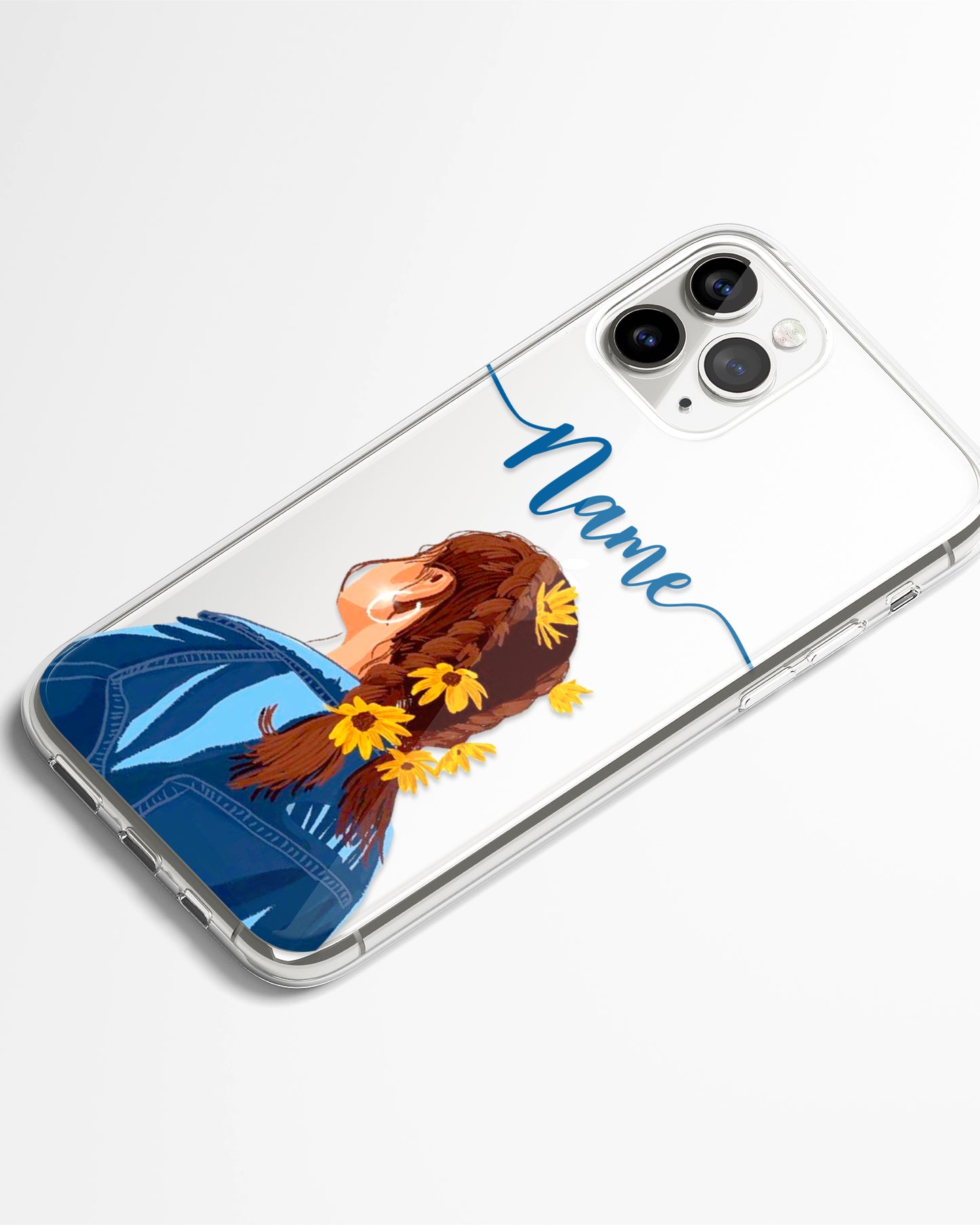 Wildflower Braid Transparent Silicone Phone Cover