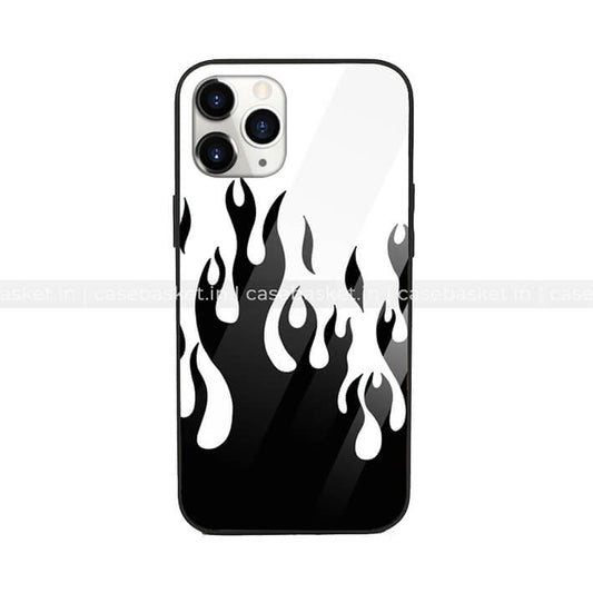 White Flame Glass Phone Cover