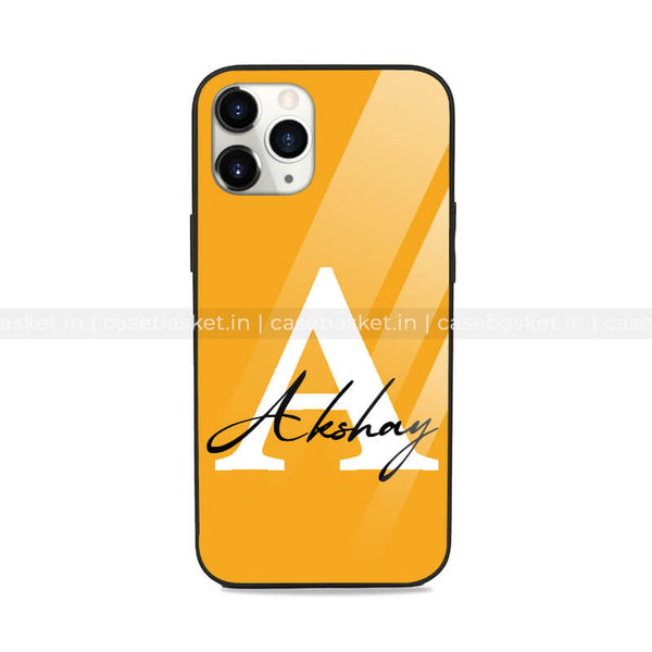 Yellow Name Initial's Glossy Phone Cover