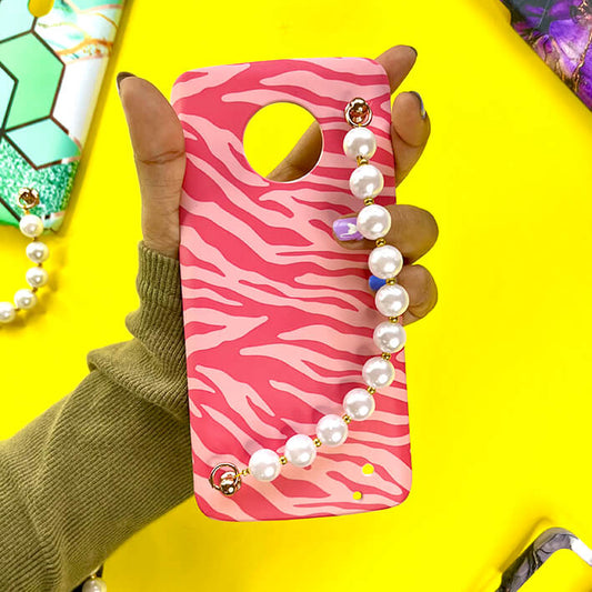 Hot Pink Zebra Pearl Phone Cover