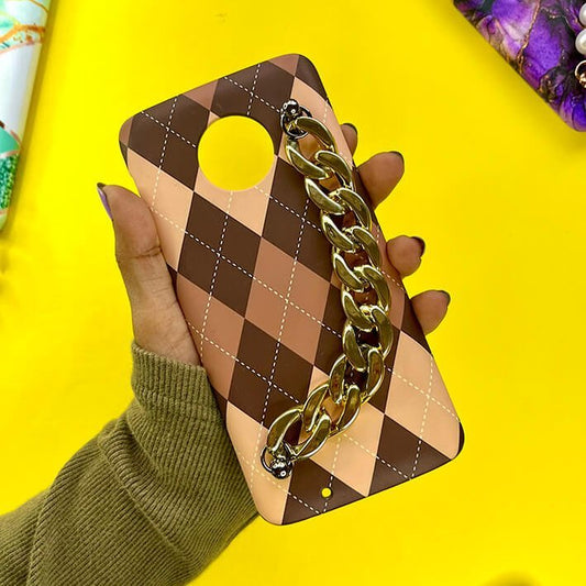 Brown Hex Golden Chain Phone Cover