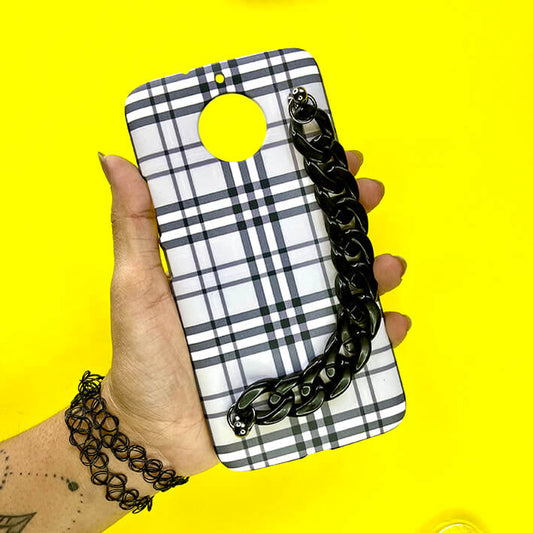 Stripes Black Chain Phone Cover