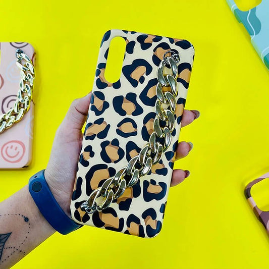 Leopard Golden Chain Phone Cover