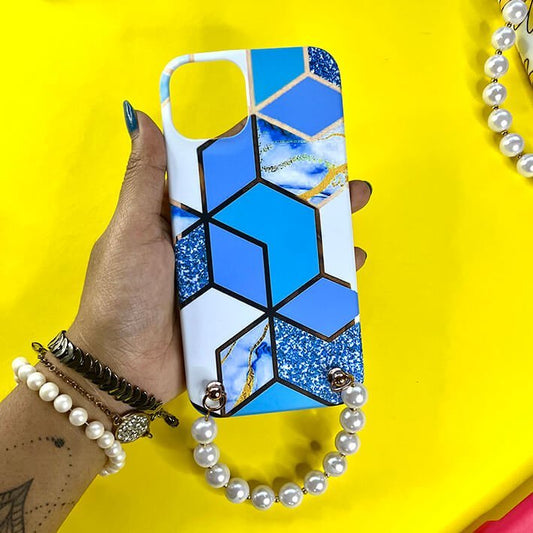Blue Geometric Pearl Phone Cover