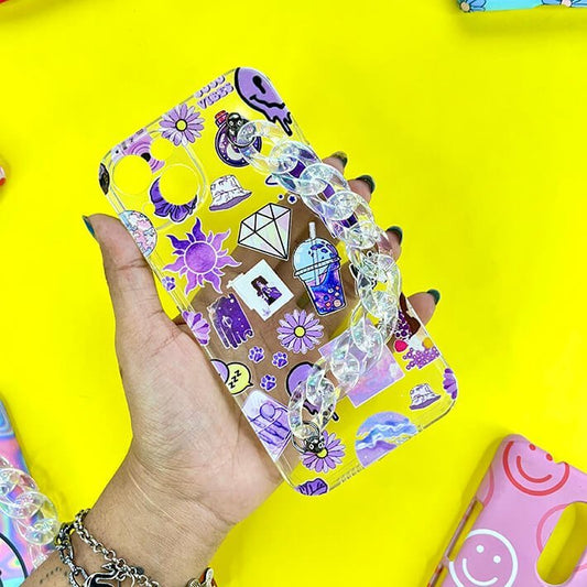 Amethyst Crystal Chain Silicone Phone Cover