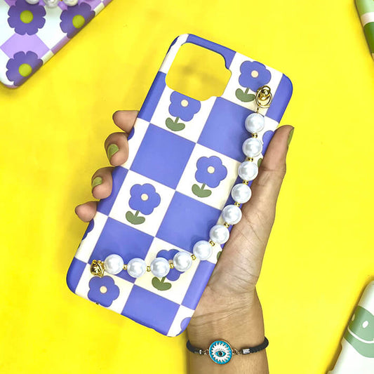 Checky Blue Pearl Phone Cover